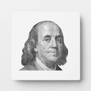 Plaque Photo 100 dollars, Benjamin Franklin