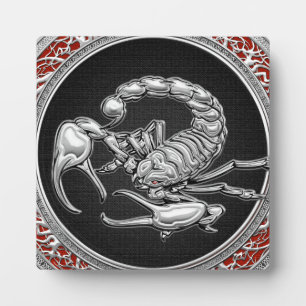 Plaque Photo [100] Scorpion d'argent sacré sur noir