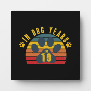 Plaque Photo 10 en années de chien