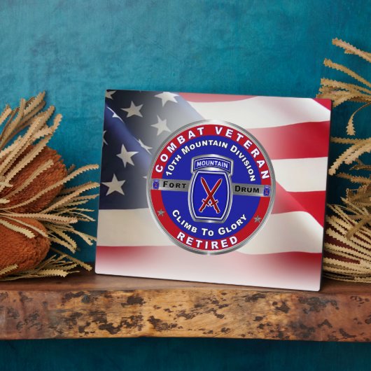 Plaque Photo 10e Division des montagnes Vétéran retraité (Côté)