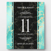 Plaque Photo 11ème anniversaire de Mariage turquoise (Devant)