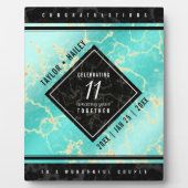 Plaque Photo 11ème anniversaire de Mariage turquoise (Devant)