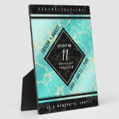 Plaque Photo 11ème anniversaire de Mariage turquoise (Côté)