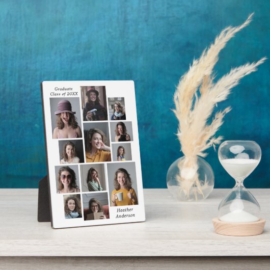 Plaque Photo 12 Collage Photo Ajouter N'Importe Quel Nom Gradua (Côté)