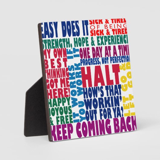 Plaque Photo 12 Step Slogans (Recto)