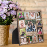 Plaque Photo 13 Collage Photo Famille Créez votre propre bois<br><div class="desc">Créez votre propre plaque de collage photo avec 13 de vos photos préférées sur un arrière - plan en bois rustique.Personnalisez-vous avec le nom de famille et la date établie.</div>