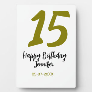 Plaque Photo 15e anniversaire quiencenera ajouter date année or