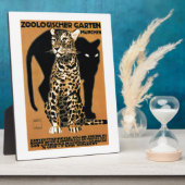 Plaque Photo 1912 Ludwig Hohlwein Leopard Munich Zoo Poster (Côté)