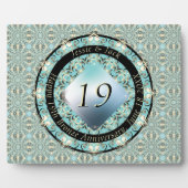Plaque Photo 19e anniversaire du Mariage médaillon d'aquamarine (Devant)
