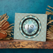 Plaque Photo 19e anniversaire du Mariage médaillon d'aquamarine (Côté)