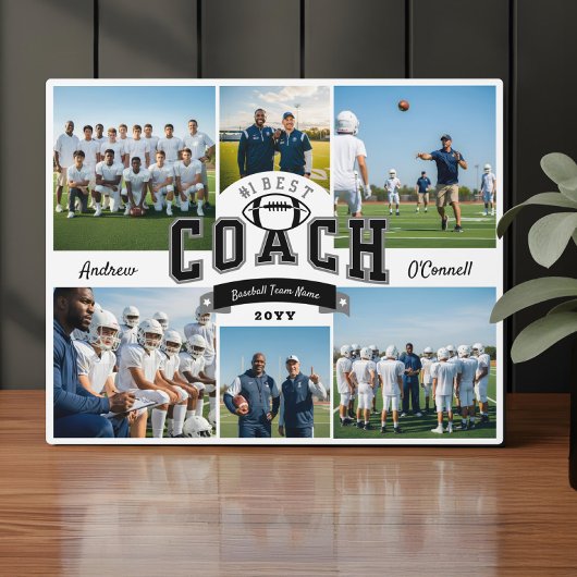 Plaque Photo #1 Best Football Coach Photo Appreciation Gift