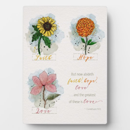 Plaque Photo 1 Cor 13:13 Plus grand est l'amour signe (Devant)