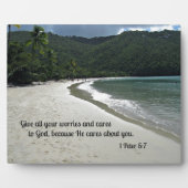 Plaque Photo 1 Pierre 5:7 Donnez à Dieu toutes vos soucis et vo (Devant)