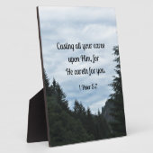 Plaque Photo 1 Pierre 5:7 Jetant sur Lui tous vos soucis... (Côté)