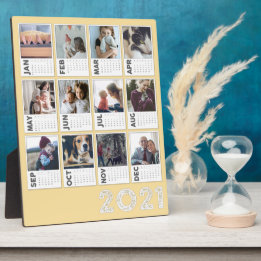 Plaque Photo 2021 Calendrier du bureau - photo moderne Collage