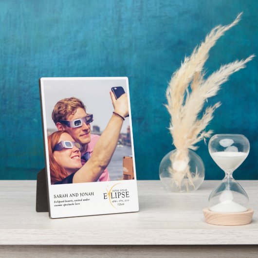 Plaque Photo 2024 Cadeaux photo total Éclipse solaire Couples (Côté)