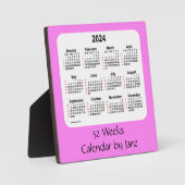 Plaque Photo 2024 Violet 52 semaines Calendrier par Janz (Recto)