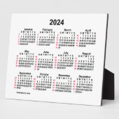 Plaque Photo 2024 White 52 Week ISO Desk Calendrier par Janz 8x (Côté)