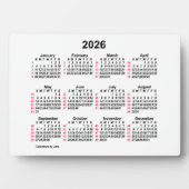 Plaque Photo 2026 White 52 Week ISO Desk Calendar by Janz 5x7 (Devant)
