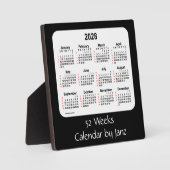 Plaque Photo 2028 Black 52 Weeks Calendar par Janz (Recto)