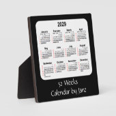 Plaque Photo 2029 Noir 52 semaines Calendrier par Janz (Recto)
