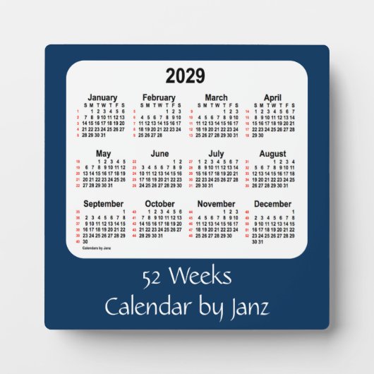 Plaque Photo 2029 Police Box Blue 52 Weeks Calendar par Janz (Devant)