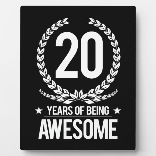 Plaque Photo 20e anniversaire (20 ans d'être génial) (Devant)