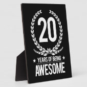 Plaque Photo 20e anniversaire (20 ans d'être génial) (Côté)