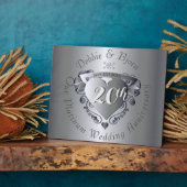 Plaque Photo 20e Wedding Anniversary Platinum Horizontal (Côté)