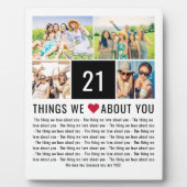 Plaque Photo 21 Choses Que Nous Aimons De Vous | 21e anniversai (Devant)