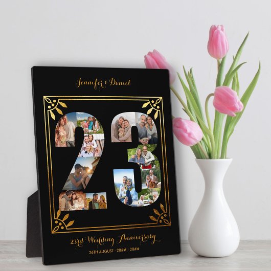 Plaque Photo 23e anniversaire du Mariage Numéro 23 Collage phot