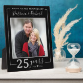 Plaque Photo 25e Anniversaire de Mariage Photo Noir (Côté)