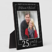 Plaque Photo 25e anniversaire du Mariage d'argent Noir photo (Côté)