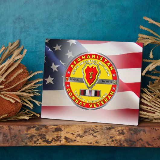 Plaque Photo 25e division d'infanterie Afghanistan Vétéran (Côté)