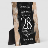 Plaque Photo 28e anniversaire du Mariage de lin élégant (Côté)