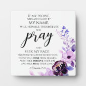 Plaque Photo 2 Chroniques 7:14 Si Mon Peuple Priait Chrétien (Devant)