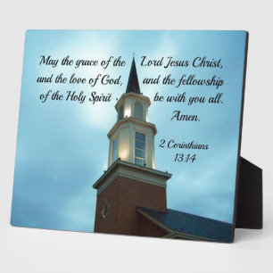 Plaque Photo 2 Cor. 13:14 Que la grâce du Seigneur Jésus...