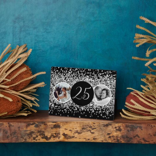 Plaque Photo 2 Photo Anniversaire du Mariage Argent (Côté)