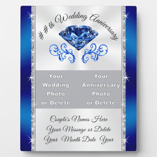 Plaque Photo 2 PHOTOS 65th or 45th Wedding Anniversary Toxits (Devant)