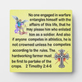 Plaque Photo 2 Timothée 2:4-6 (Devant)