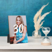 Plaque Photo 30e anniversaire ajouter nom date année photo blan (Côté)