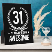Plaque Photo 31e anniversaire (31 ans d'être génial) (Côté)