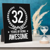 Plaque Photo 32e anniversaire (32 ans d'être génial) (Côté)