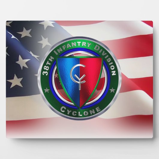 Plaque Photo 38e division d'infanterie "Cyclone" (Devant)