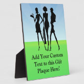 Plaque Photo 3 Amis Femmes Shopping (Côté)