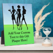 Plaque Photo 3 Amis Femmes Shopping (Côté)