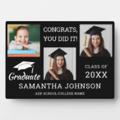 Plaque Photo 3 Collage photo Félicitations Grad 2025 Noir (Devant)