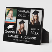 Plaque Photo 3 Collage photo Félicitations Grad 2025 Noir (Côté)