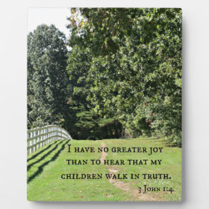 Plaque Photo 3 Jean 1:4 Je n'ai pas plus de joie que d'entendre