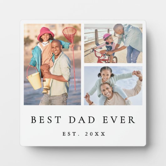 Plaque Photo 3 photo Meilleur papa jamais (Devant)
